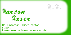 marton haser business card